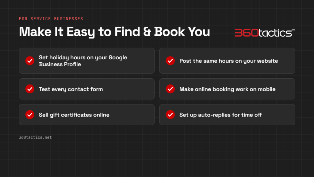 Holiday Website Checklist for Service Businesses